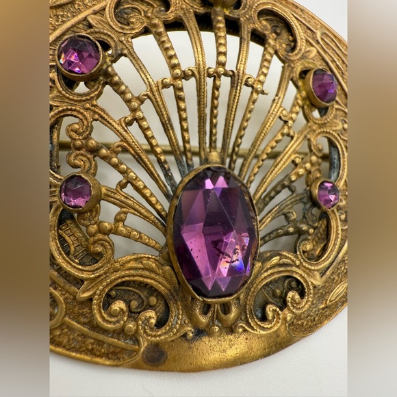 True Victorian paste brooch with earrings - Picture 3 of 8